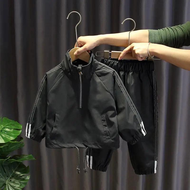 Ensemble de survêtement à imprimé géométrique pour tout-petits et bébés garçons
