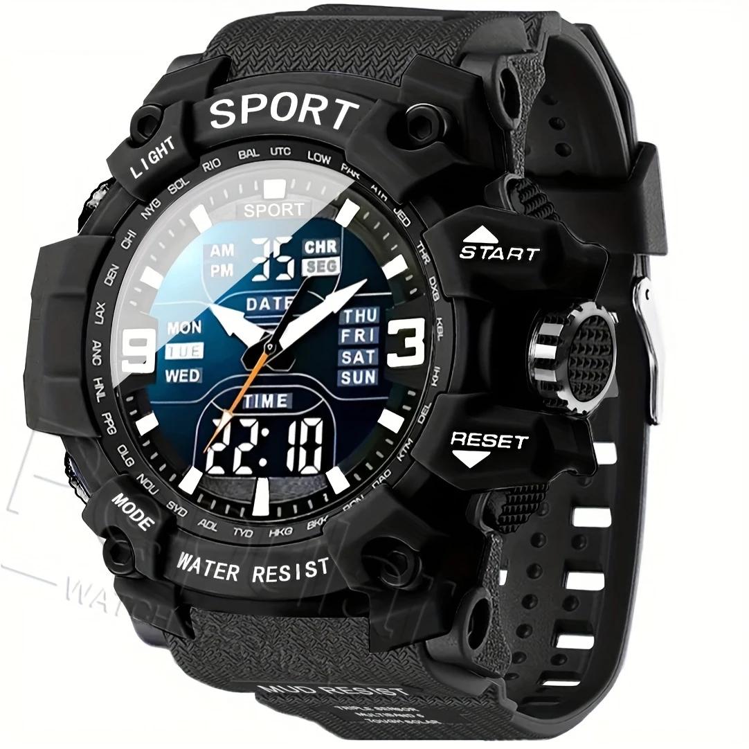 Montres de sport pour hommes et femmes, aiguilles tactiques, grand cadran, montre étanche, minuterie éclairée, réveil
