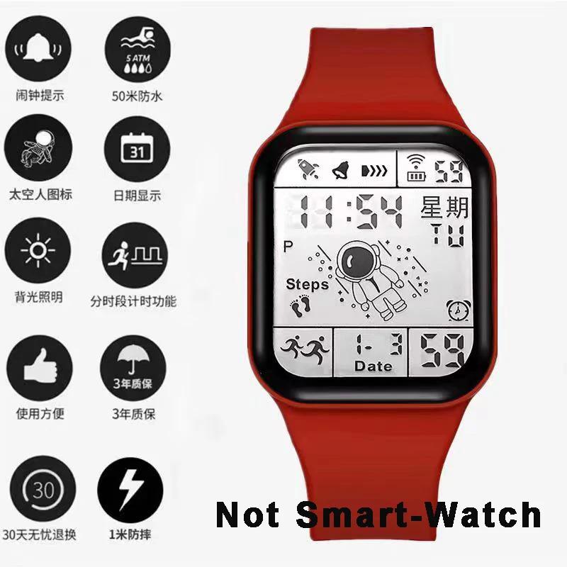 Montres de sport tendance pour hommes et femmes, montres de sport LED étanches, montre multifonction Spaceman, montre-bracelet électronique pour étudiants