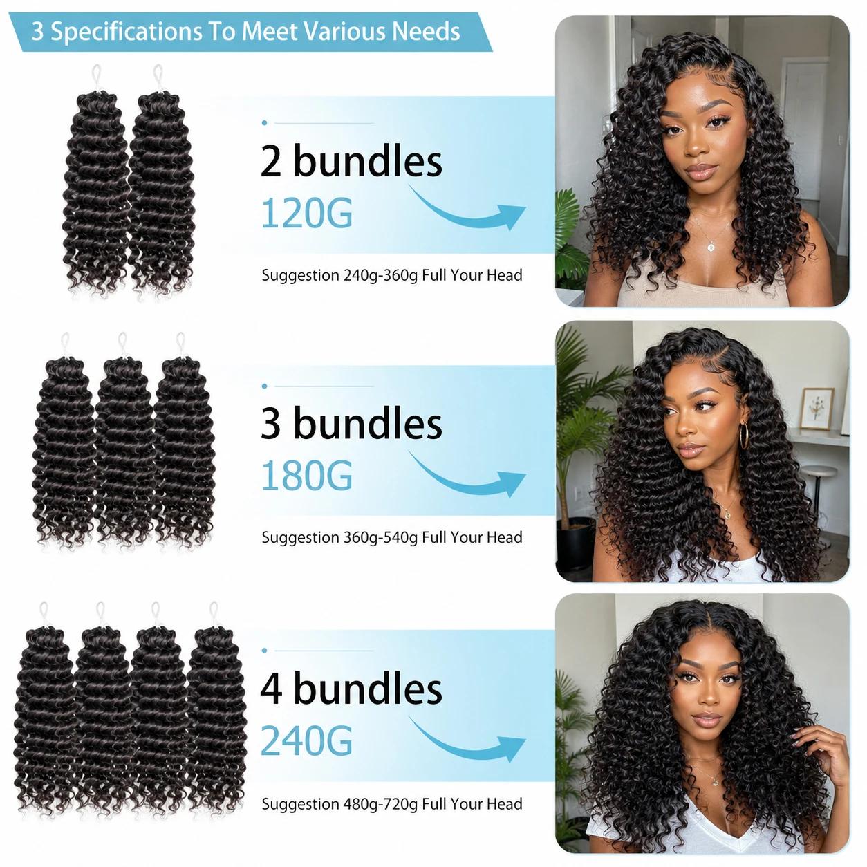 Extensions de cheveux au Crochet pré-séparées sans nœuds