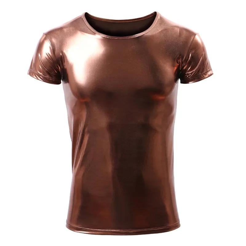 Maillot de corps sexy en similicuir pour hommes