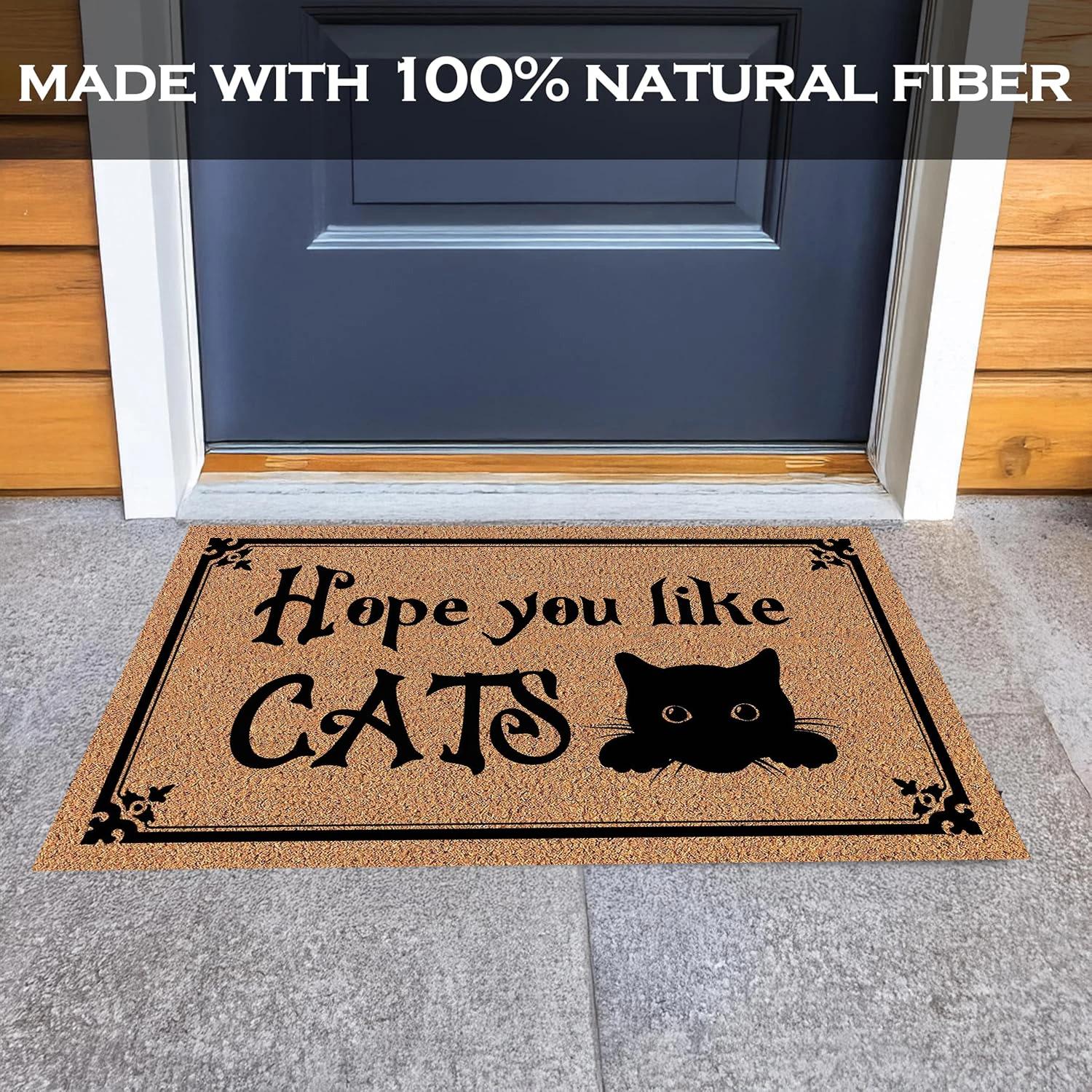 Paillasson d'extérieur antidérapant pour cuisine, tapis de sol de Garage, de bienvenue, en caoutchouc, Hope You Like Cats