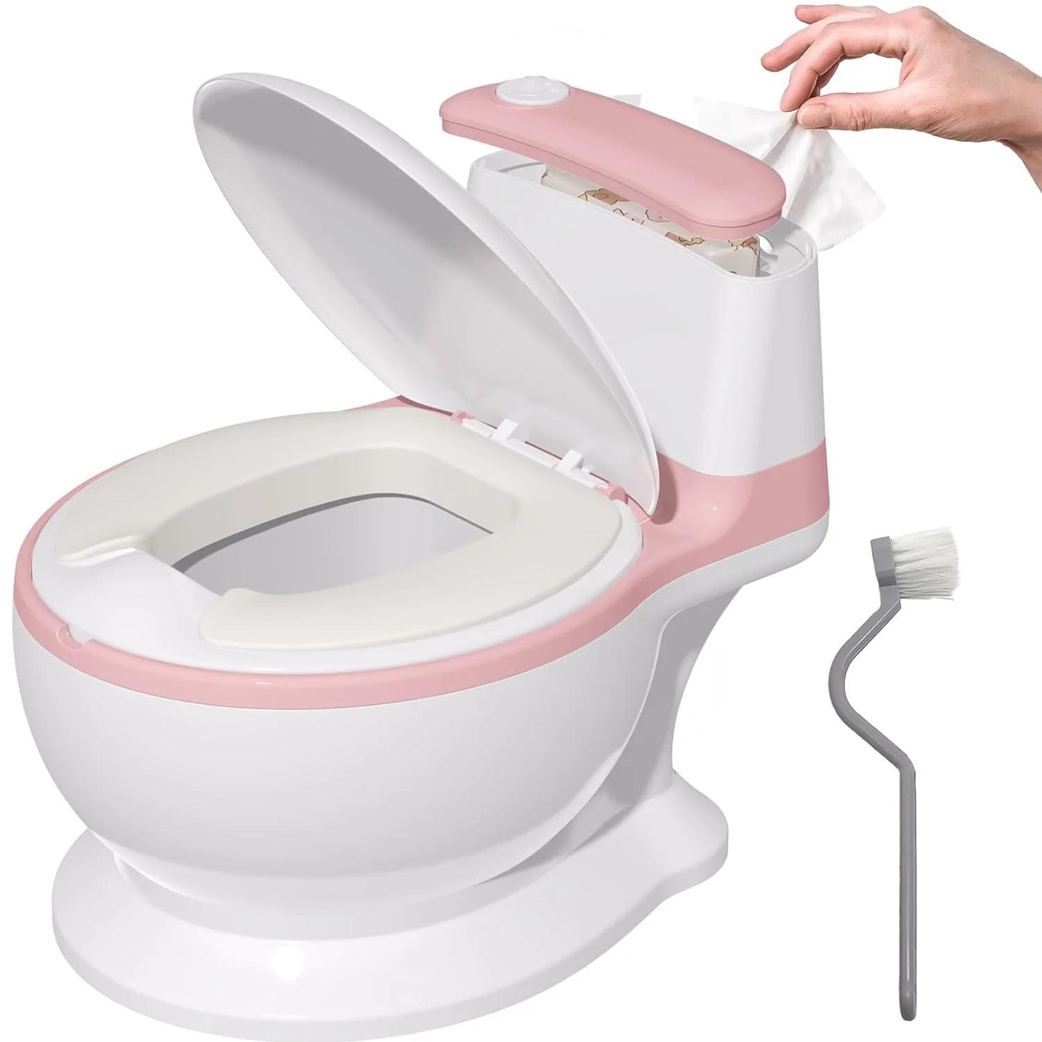 Pot WC Pour Apprentissage De La Propreté - Toilette Bébé & Enfant - Confortable Anti Dérapant Avec Bruit De Chasse & Mus