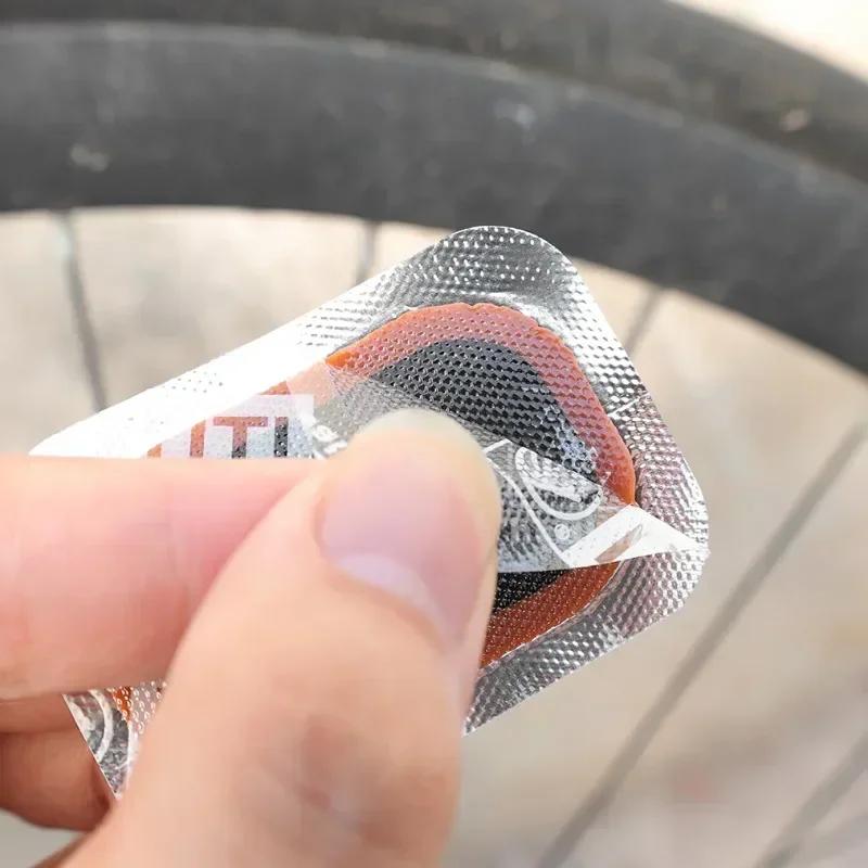 Kit de réparation rapide de pneus de vélo – Patchs en caoutchouc pour chambre à air