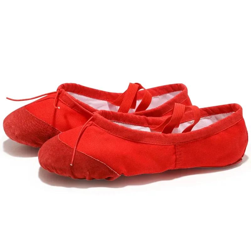 Chaussures de ballet plates en toile souples - Pour filles