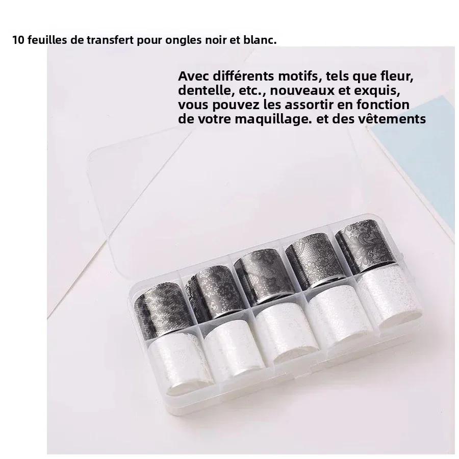 Feuille de transfert de dentelle noire et blanche
