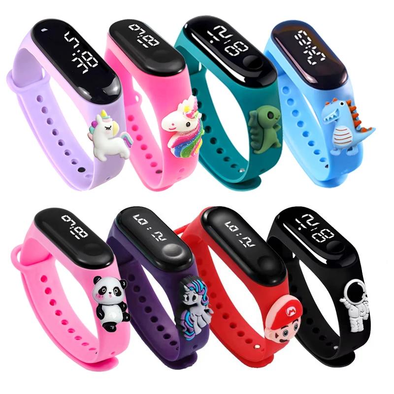 Montre de sport étanche pour enfants, dessin animé dinosaure licorne, jouets pour enfants, montre électronique numérique Led pour garçons et filles, Bracelet