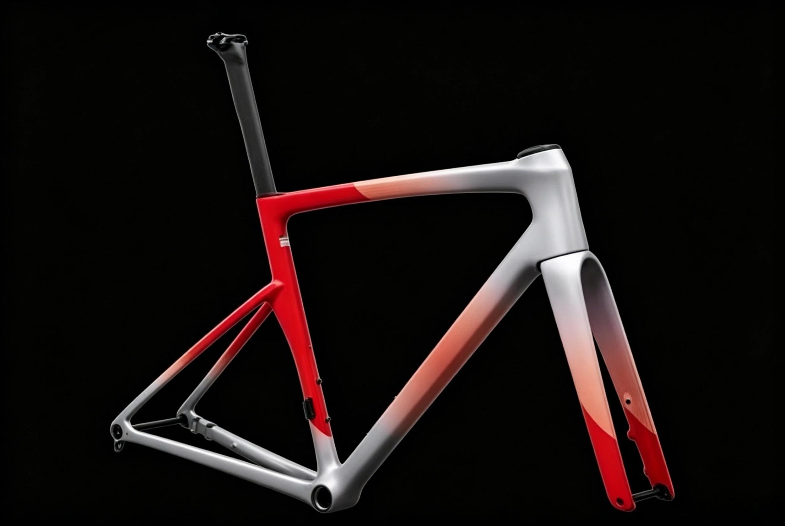 Cadre de vélo de route 2027 en fibre de carbone intégrale design aérodynamique frein à disque boîtier de pédalier BSA couleur personnalisable cadre de course