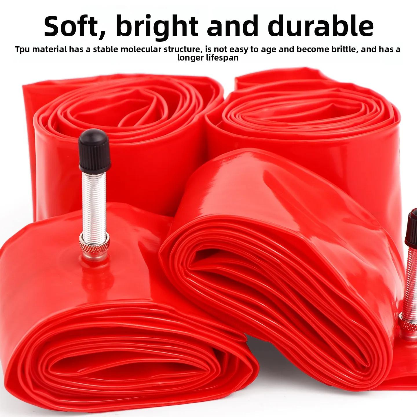Chambre à air de vélo de montagne ultra-légère 26/27,5/29 pouces anti-crevaison en TPU, avec valve métallique, portable et élégante