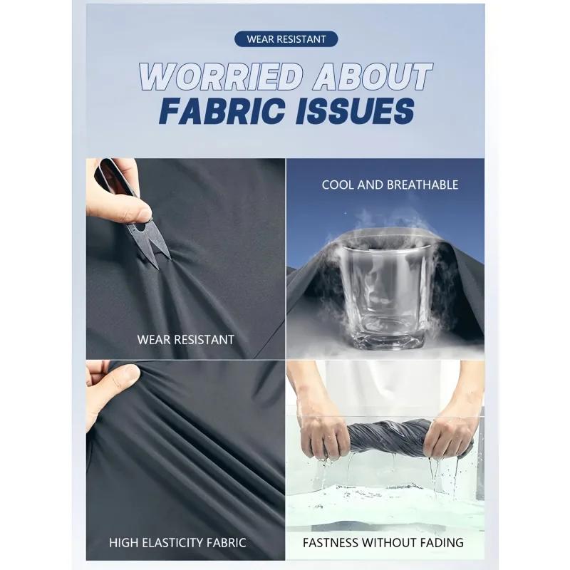 Vêtements pour hommes grande taille, pantalon de jogging décontracté à haute élasticité, coupe ample, poche zippée, respirant, pantalon de fitness