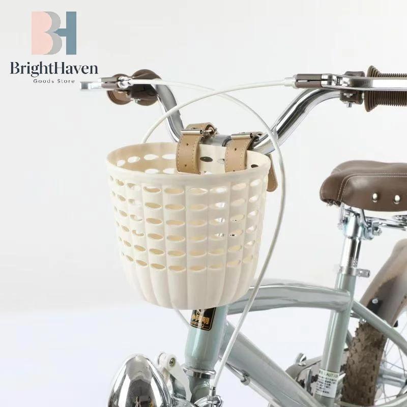 Panier de vélo pour enfants, panier de rangement durable avec sangles réglables en PU, panier de guidon pour enfants, filles, cyclisme en plein air, tout-petits