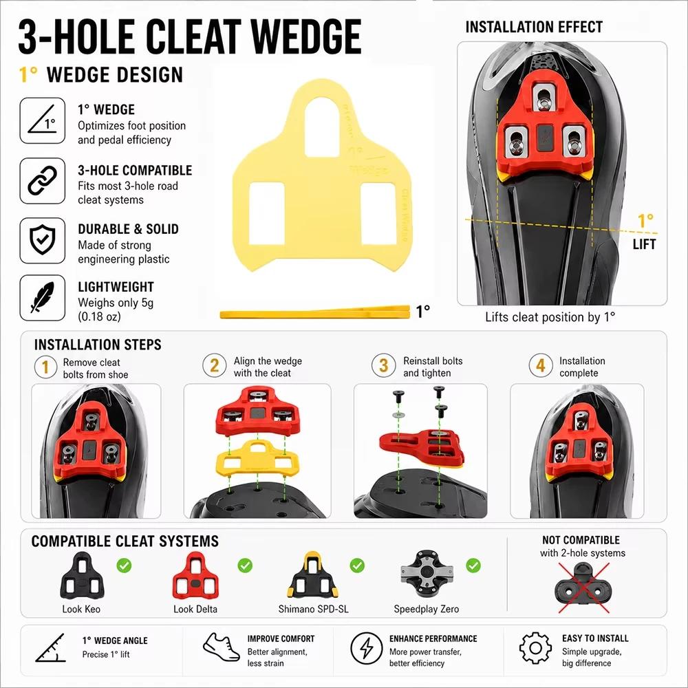 Cales de taquet de raccord de vélo pour Shimano Road SPD-SL & vtt SPD ATAC SpeedPlay manivelle Bros crampons 8 pièces/pa