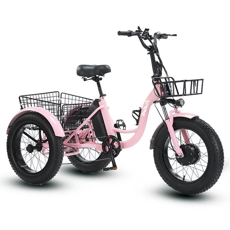 ElmainCargo-Tricycle électrique tout-terrain à 3 roues pour adultes