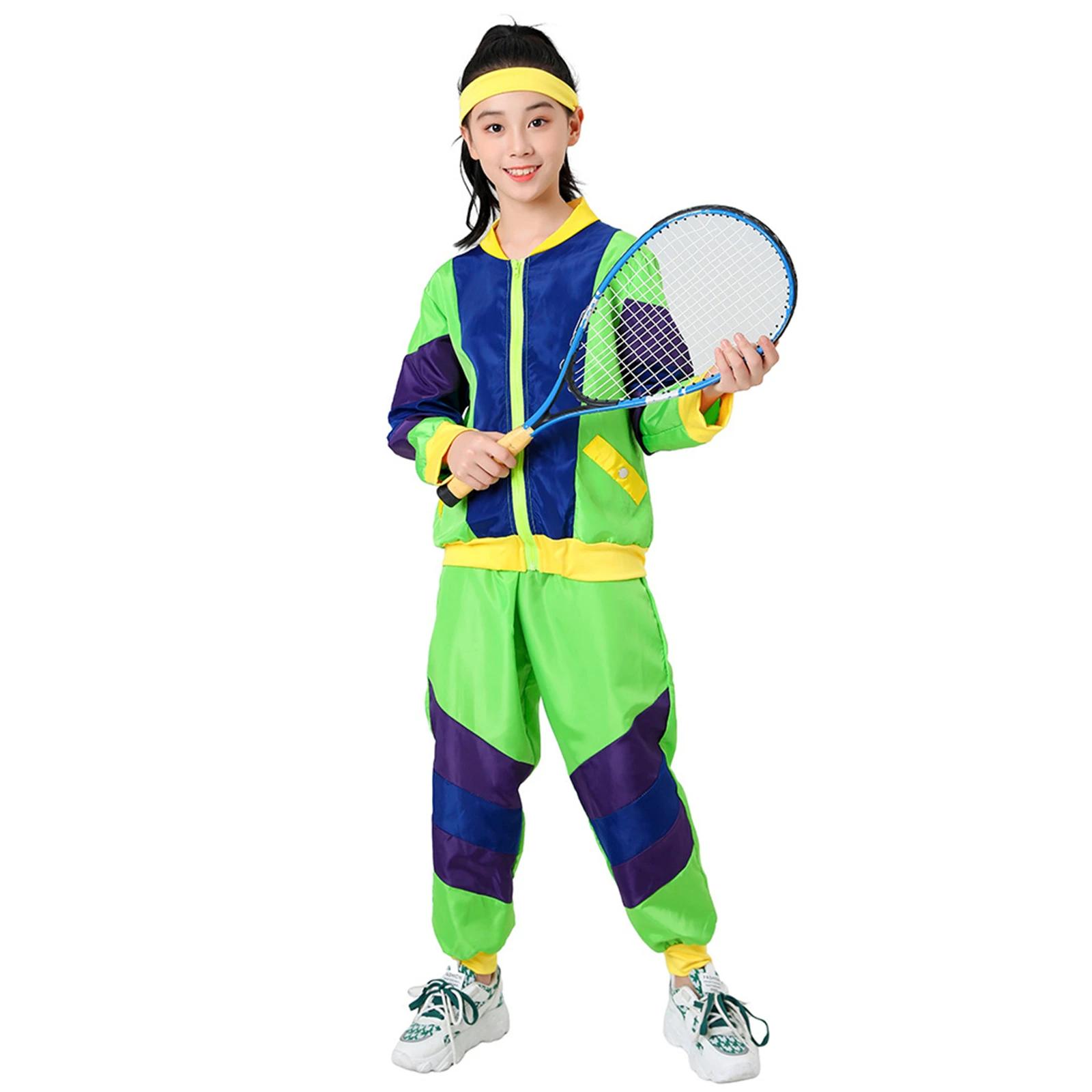 Enfants filles garçons 80s survêtement enfants Hip Hop Costume haut pantalon ensembles tenue rétro danse vêtements de sport