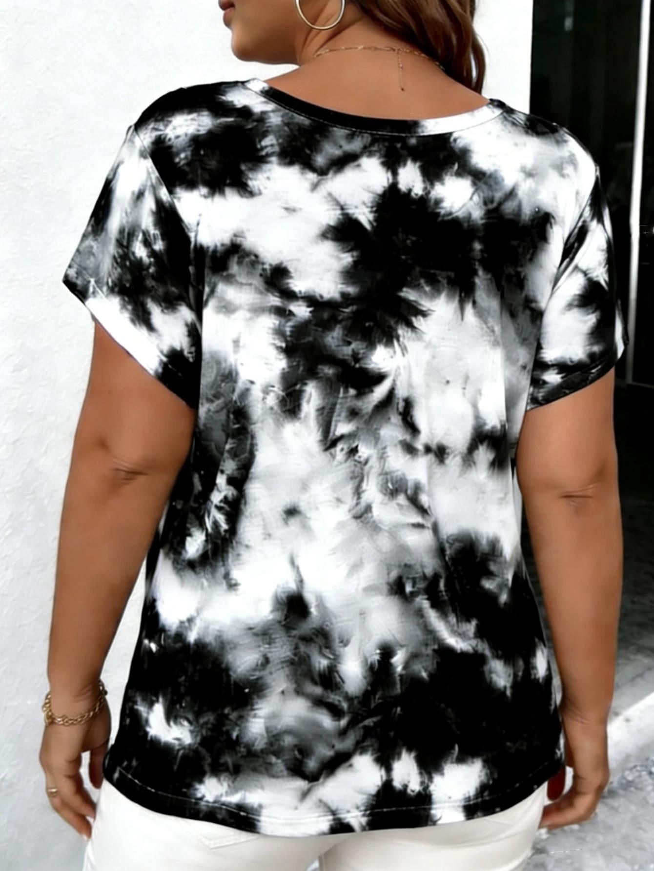 T-shirt Grande Taille Femme Été Manches Courtes Décontracté Ample Mode Pull Oversize