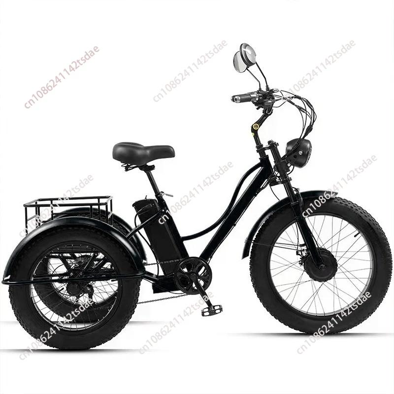 Vélo électrique de montagne 750W à 3 roues avec deux sièges pour personnes âgées