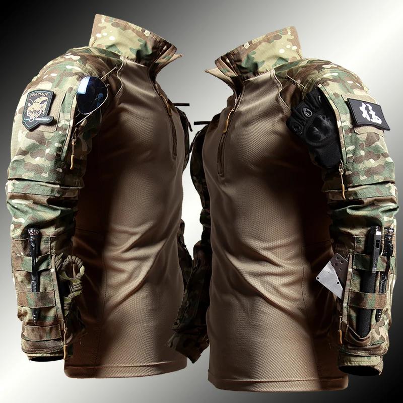 Costume de travail pour hommes, vêtements d'extérieur, t-shirt et pantalon à manches longues, vêtements de chasse résistants à l'usure, costume de Camping pour hommes
