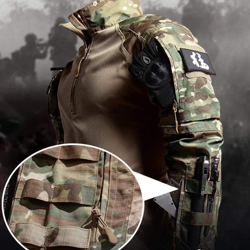 Costume de travail pour hommes, vêtements d'extérieur, t-shirt et pantalon à manches longues, vêtements de chasse résistants à l'usure, costume de Camping pour hommes