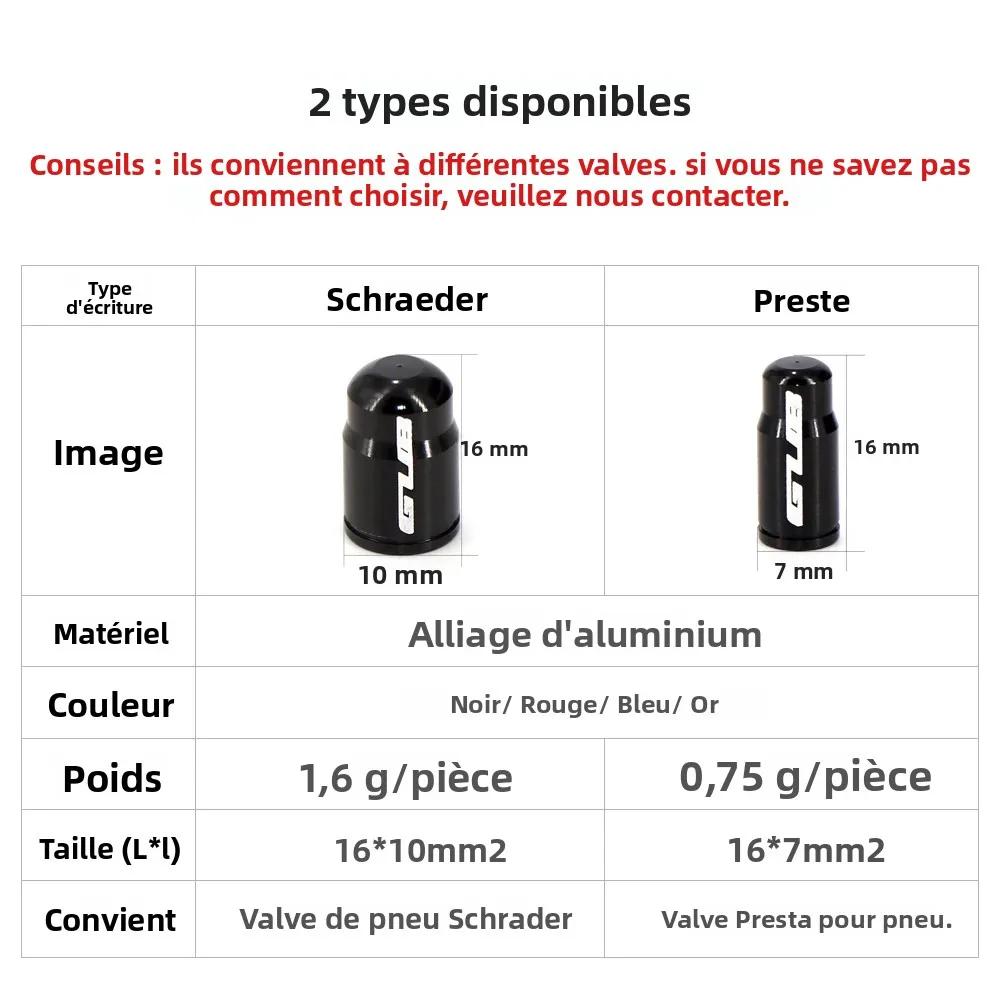 Capuchons de valve de pneu de vélo en aluminium