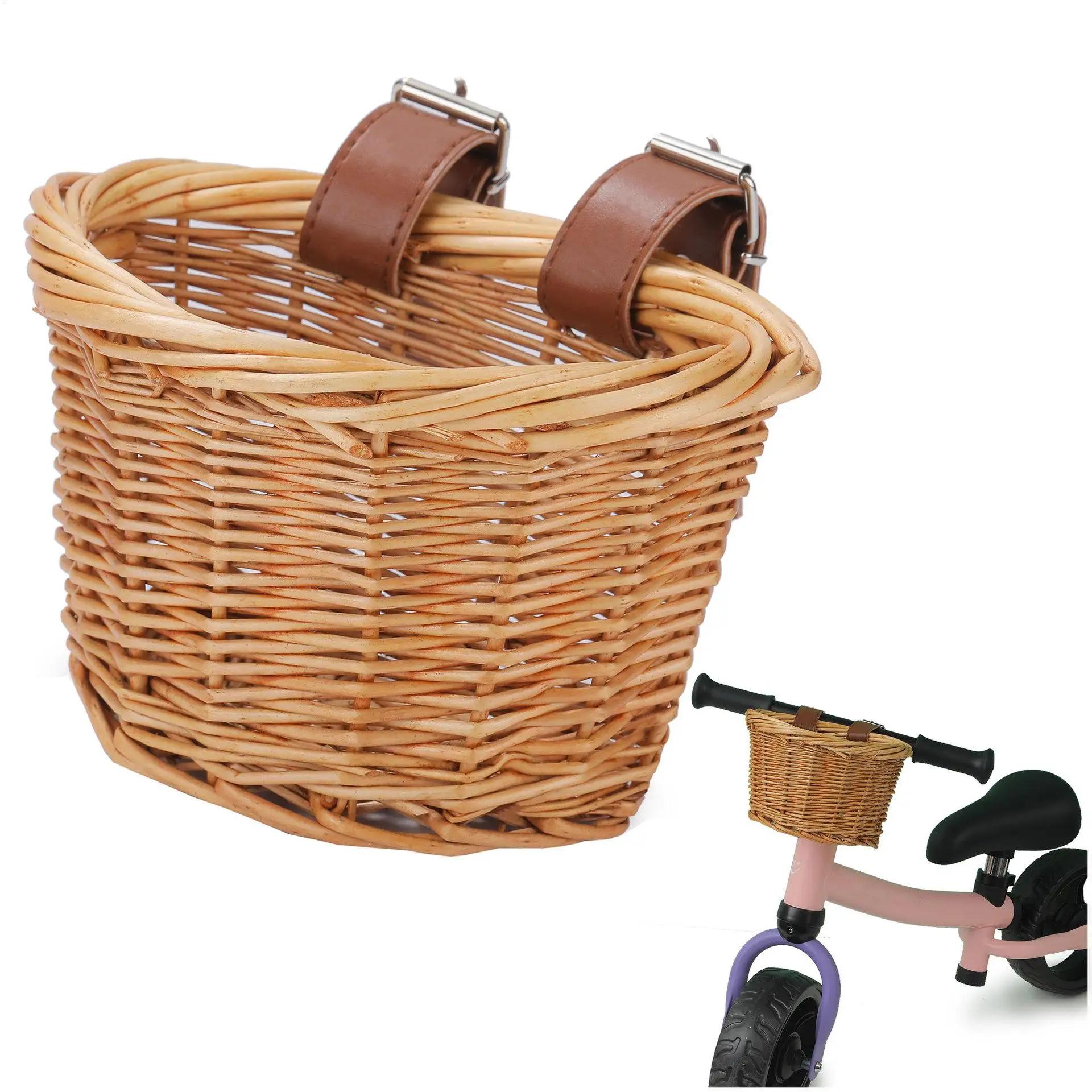 Panier de vélo pour enfants en osier en forme