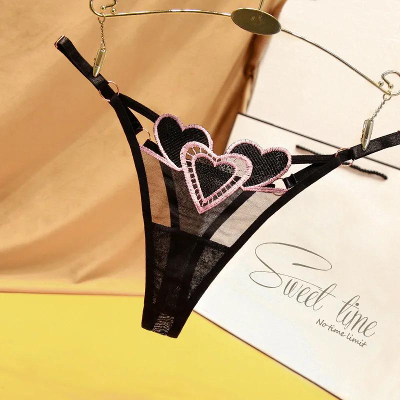 Lingerie Sexy pour femmes broderie sous-vêtements féminins taille basse filles tongs japonaises femmes culottes femme vêtements sous-vêtements femmes