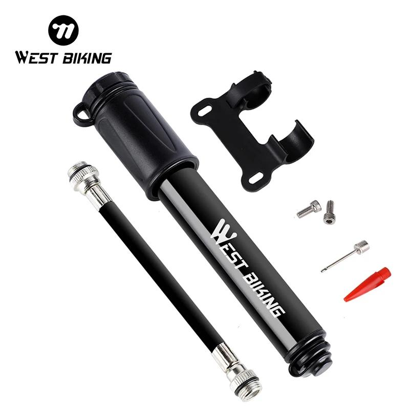 WEST BIKING-Mini pompe à air manuelle en alliage d'aluminium pour vélo