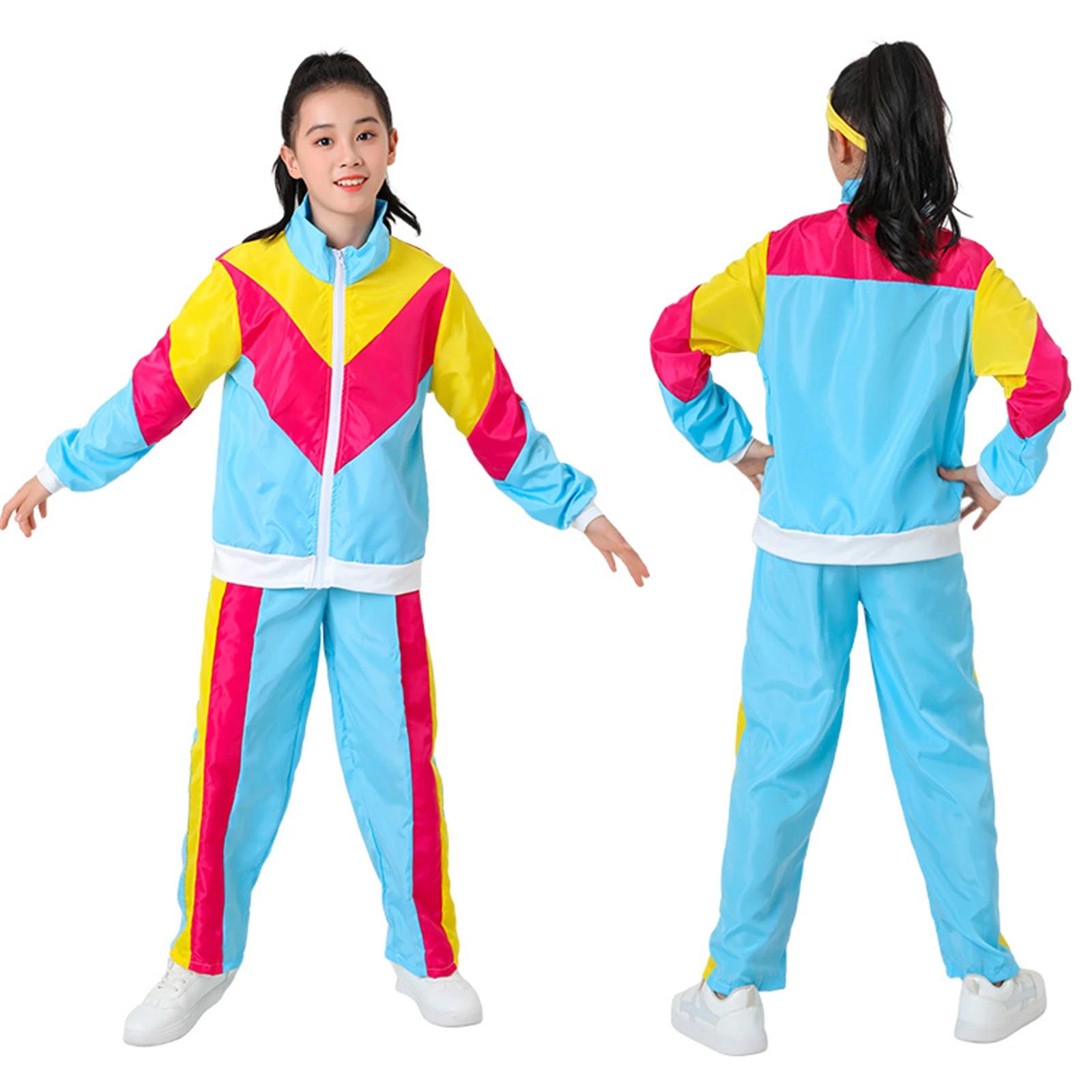 Enfants filles garçons 80s survêtement enfants Hip Hop Costume haut pantalon ensembles tenue rétro danse vêtements de sport