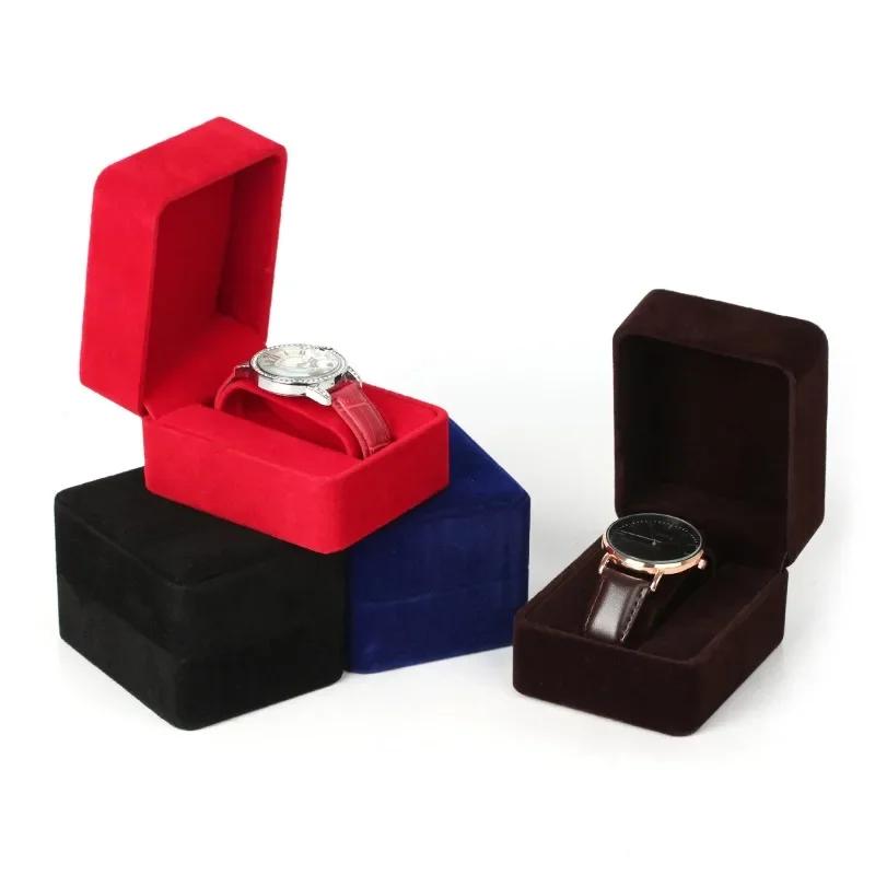Boîte de rangement en velours coin rond pour montres de mode et smartwatches élégantes pour homme et femme occasions spéciales affaires cadeaux bijoux