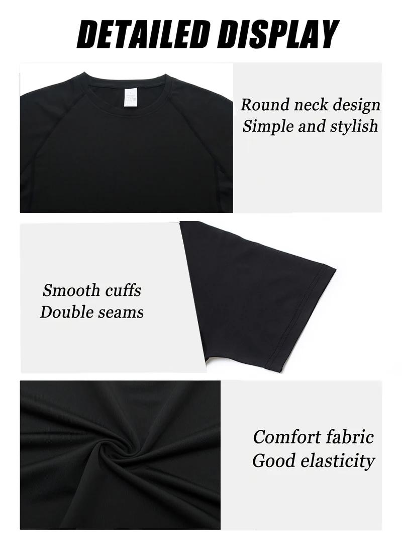 Vêtements de sport pour hommes, t-shirt de sport à manches courtes respirant et hautement élastique pour hommes, course à pied