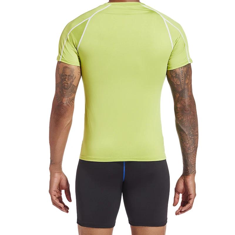 T-shirt sport homme été course gym fitness élastique compression athlétique collant training