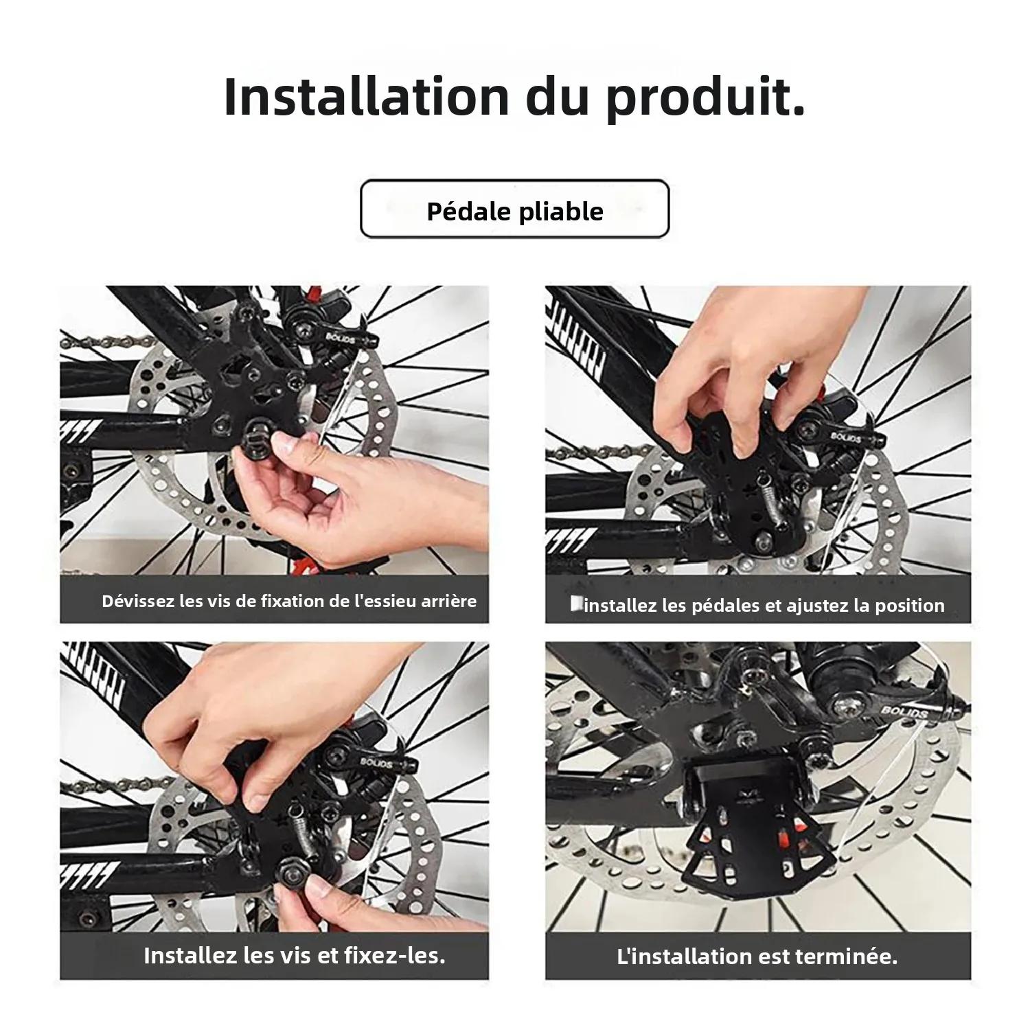 Repose-pieds de moto pliable pour vélo et vélo électrique – Design peu encombrant et antidérapant pour plusieurs modèles, compact et miniature
