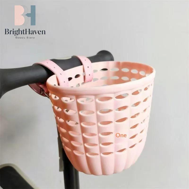 Panier de vélo pour enfants, panier de rangement durable avec sangles réglables en PU, panier de guidon pour enfants, filles, cyclisme en plein air, tout-petits