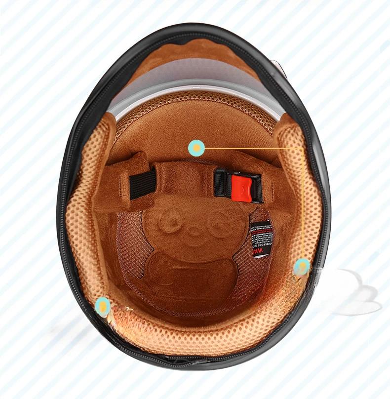 Enfants moto enfants enfant casque filles garçons casque de sécurité été garçons demi casque scooter accessoires vélos casque enfants