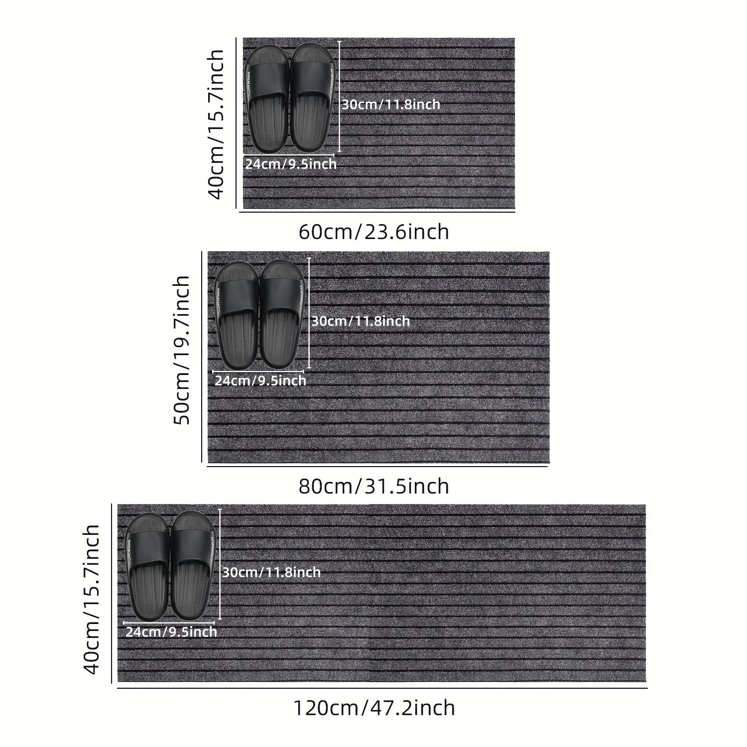 , Tapis de buanderie, tapis extérieur antidérapant et lavable, zone personnalisée carpe couloir inférieur en caoutchouc rayé de grande taille