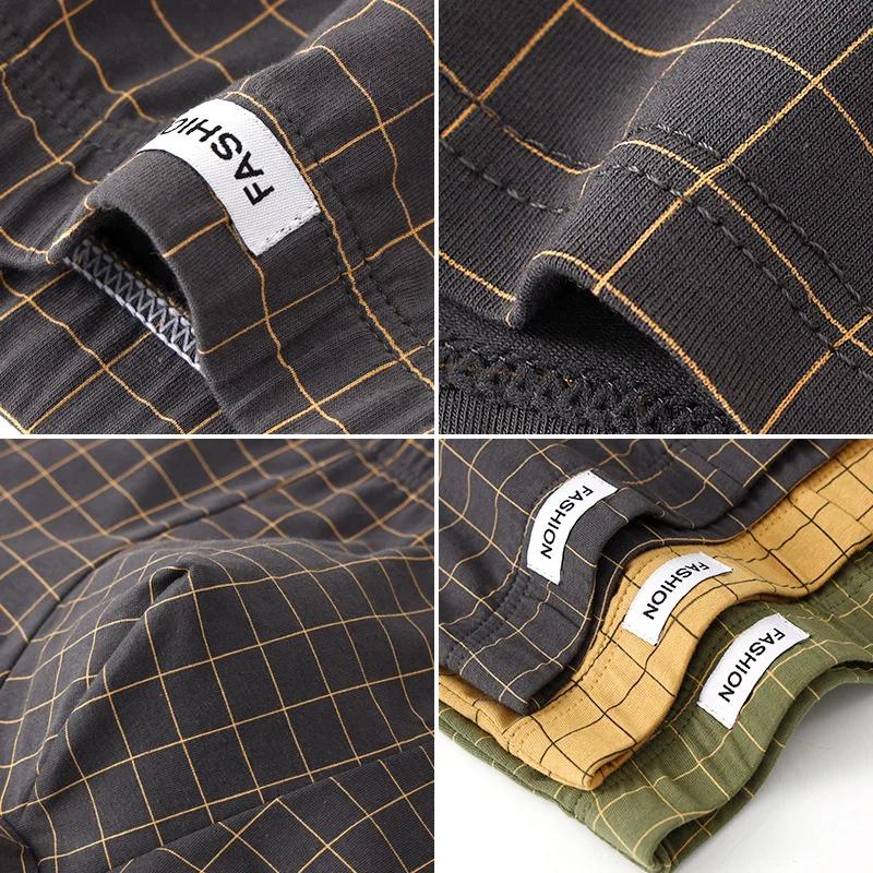 Sous-vêtements pour hommes respirant ample taille moyenne Sexy Plaid Homewear culottes coton confortable Boxer Shorts élastiques hommes caleçons