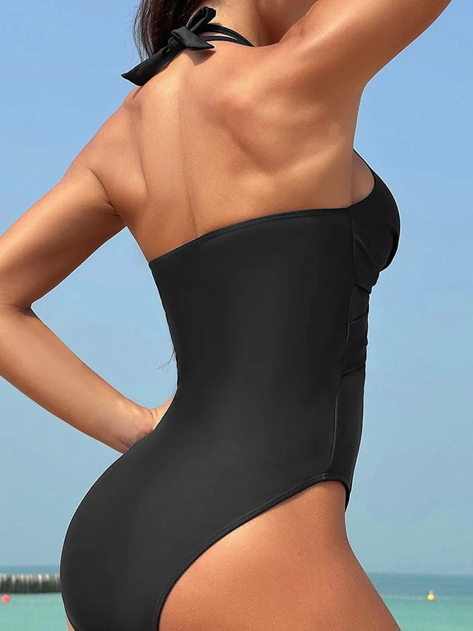 Maillot de bain une pièce sexy 2026 pour femme - Tenue de plage maille froncée estivale
