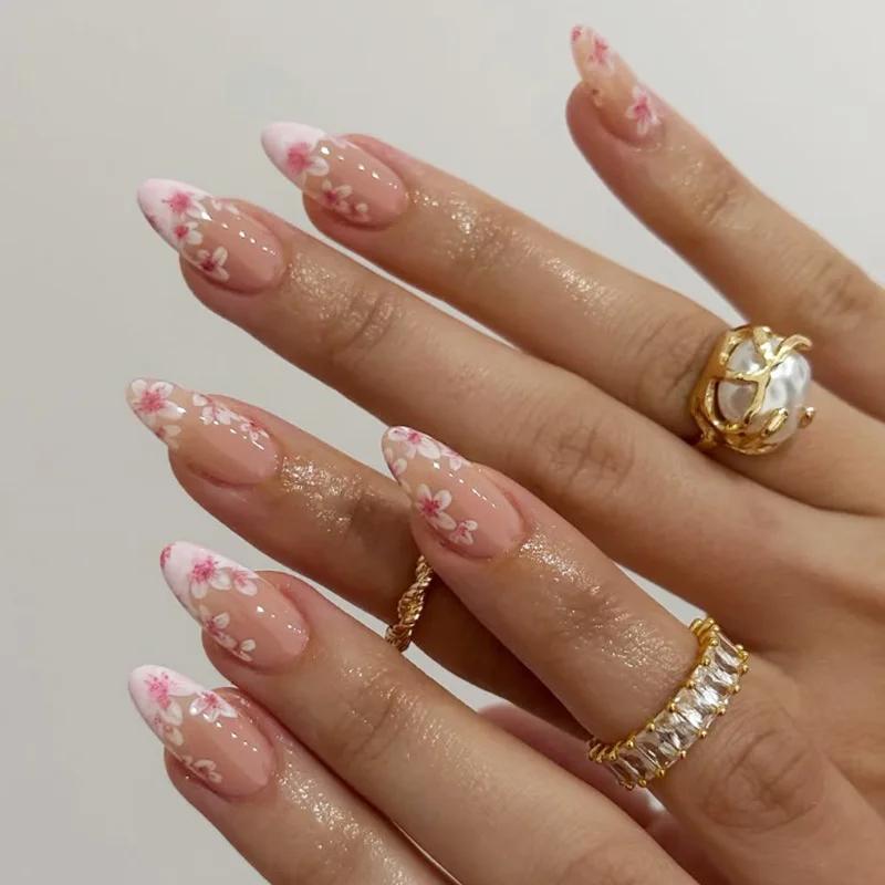 24 pièces doux Cool français faux ongles patchs Vintage Y2k