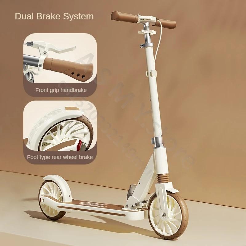 Trottinette pour enfants, vélo pliable, grande roue coulissante pour enfants, trottinette à deux roues pour adultes de 5 à 15 ans