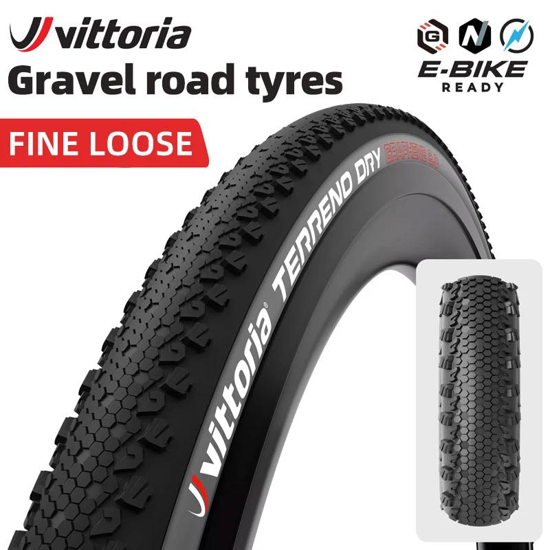 Pneu de vélo Vittoria TERRENO DRY sans chambre à air 700 X 33C/37C/40C pour vélo de gravier, haute endurance pour le cyclisme longue distance