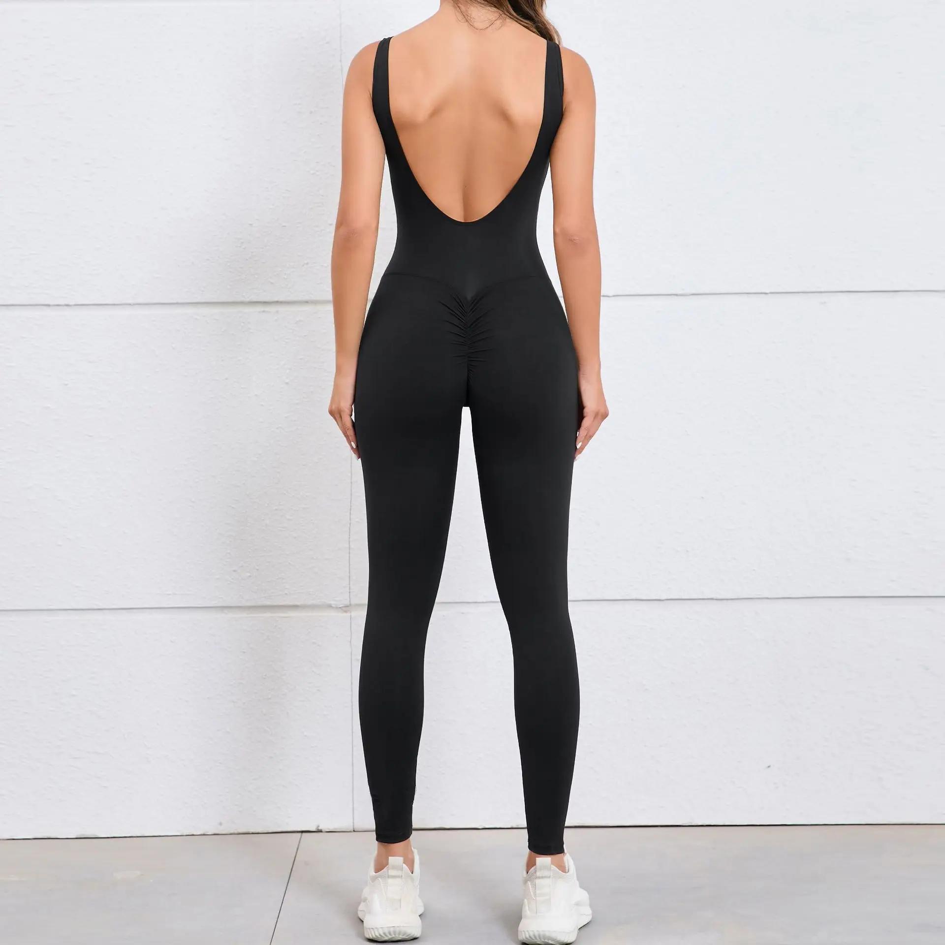 Ensemble yoga dos nu une pièce femme - Combinaison sport sexy vêtement entraînement fitness