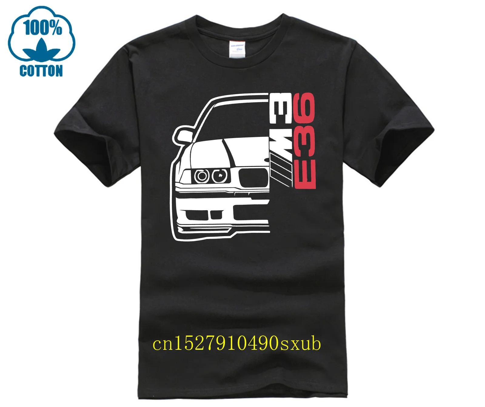 T-Shirt Homme en Coton Rétro BMW M3 E36 Passion pour les Voitures Classiques Occasions Spéciales Activités Automobilistes