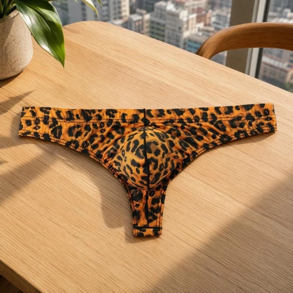 Sous-vêtements pour hommes, lingerie pour hommes, string imprimé léopard, taille basse, culotte pour hommes, sous-vêtements fins, slips pour hommes, cadeaux