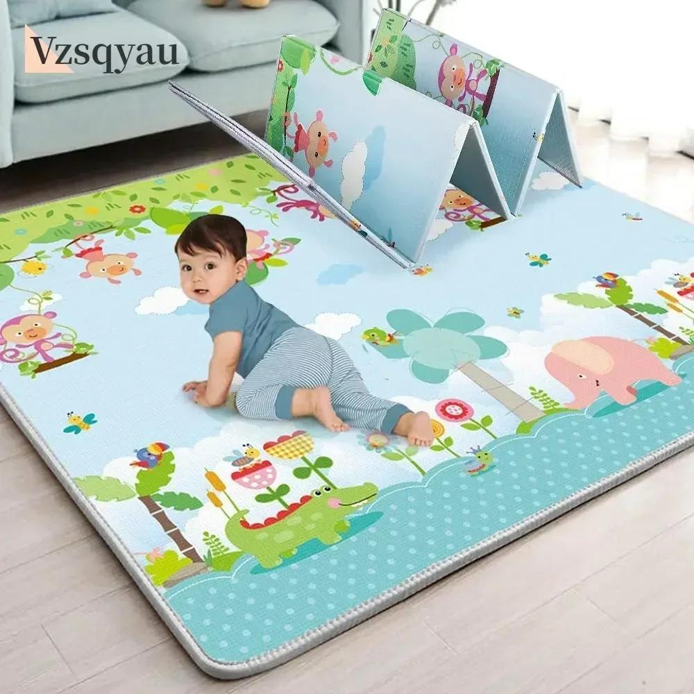 Tapis de jeu en mousse pour bébés 180x200cm double face activité motricité fine exploration pour enfants