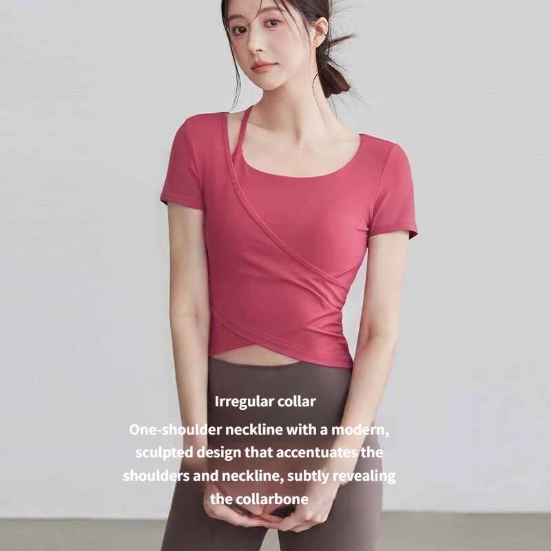 Vêtements de yoga à manches longues pour l'été, hauts amincissants élégants avec coussinets de poitrine, vêtements professionnels pour l'entraînement au Pilates et au fitness