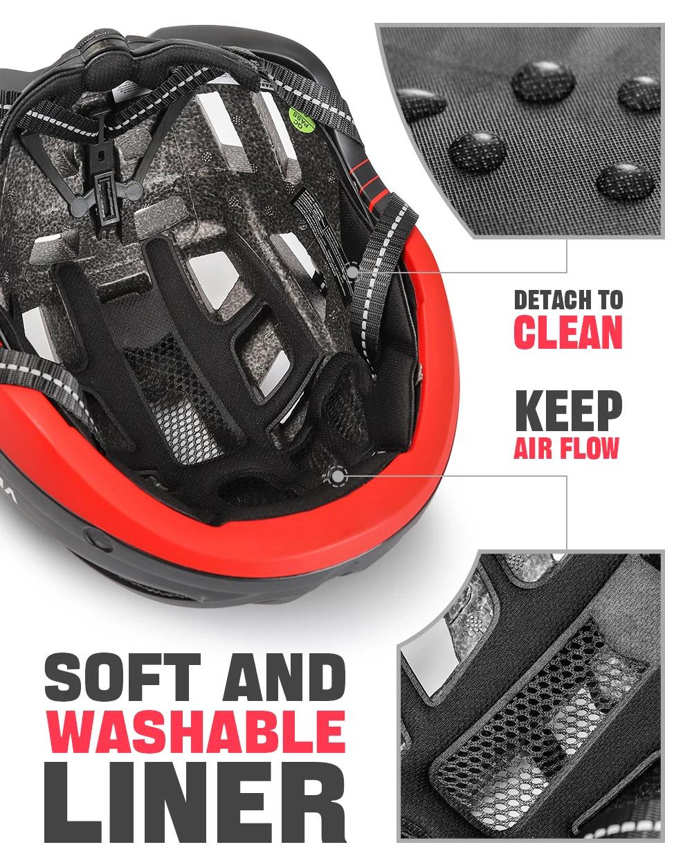 Casque de vélo rechargeable USB avec visière et feux arrière pour vélo tout terrain scooter électrique et vélos de ville adultes occasions spéciales