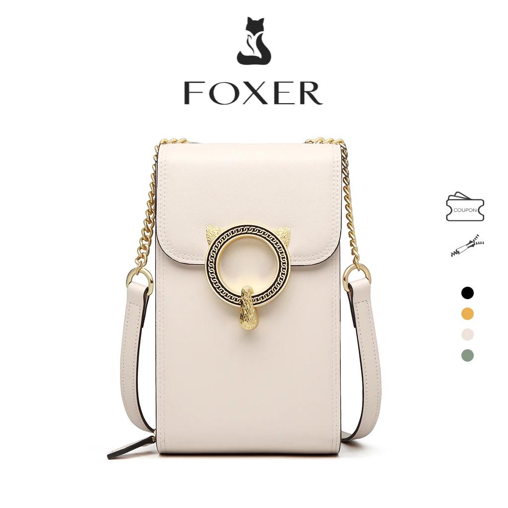 FOXER marque sac de téléphone portable en cuir fendu sac à bandoulière pour femme 2025 mode léger luxe