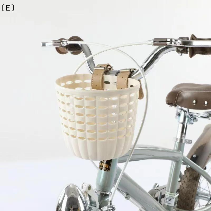 〔E〕Panier de vélo pour enfants, panier de rangement durable avec sangles réglables en PU, panier de guidon pour enfants, filles, vélo en plein air, tout-petits
