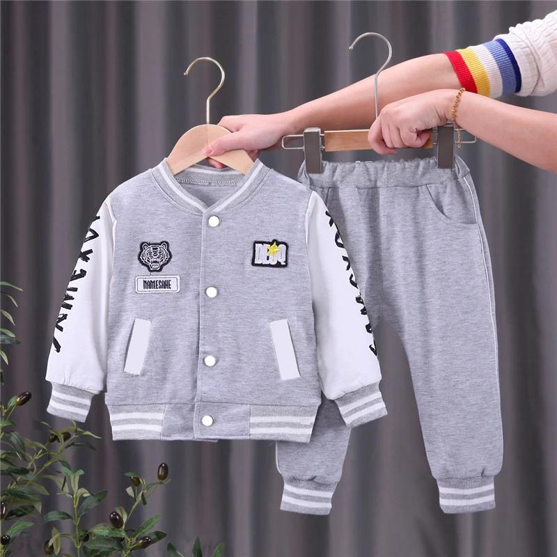 Ensembles de survêtements pour enfants, vêtements de sport décontractés pour garçons et filles, printemps automne, veste fine + pantalon 2 pièces, tenues pour bébés de 1 à 5 ans