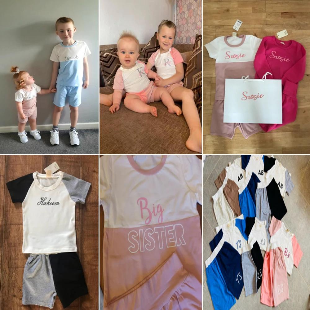 Survêtements pour enfants, ensembles de vêtements pour bébés garçons et filles, Shorts de couleurs contrastées pour filles et adolescents, ensemble de 2 pièces