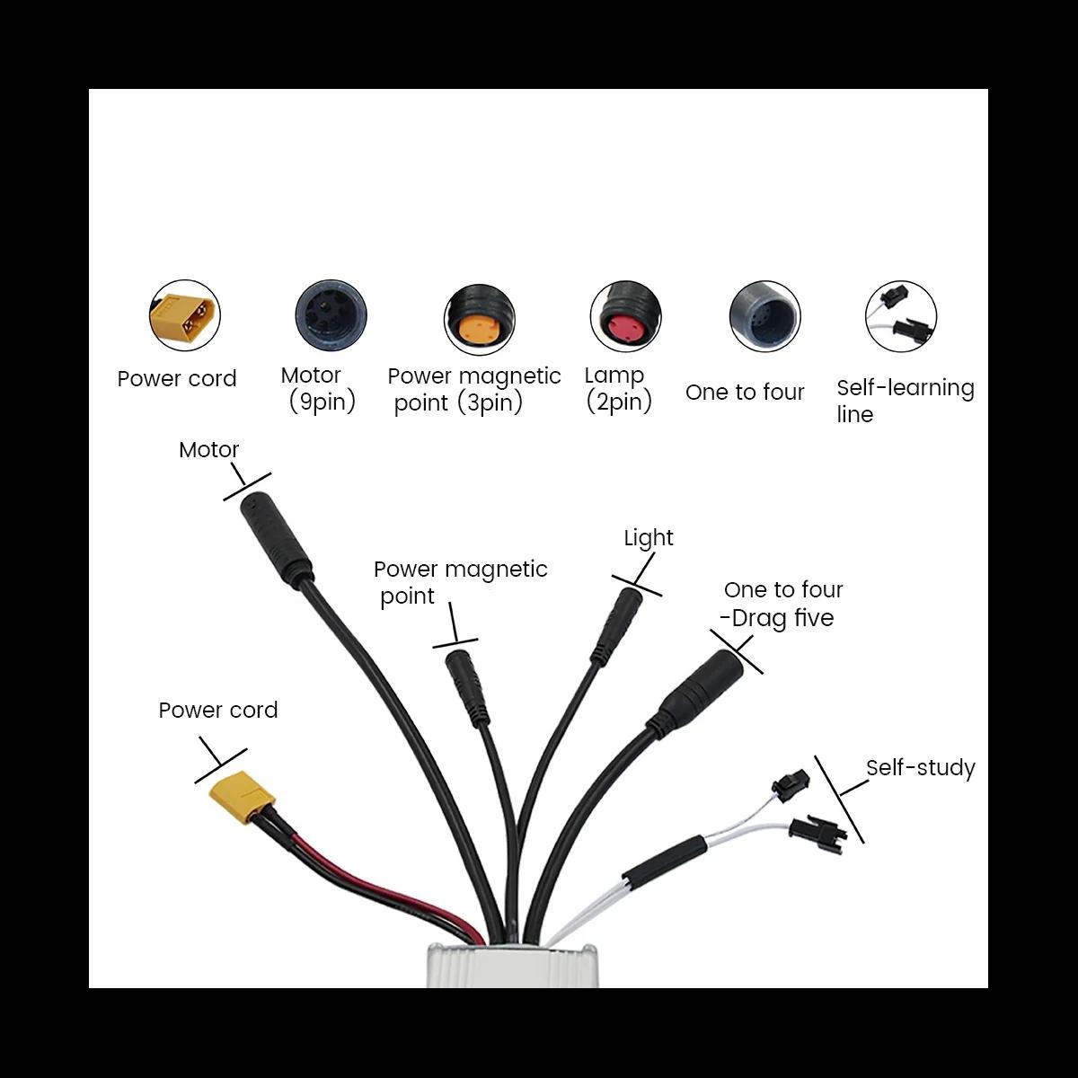 Kit de contrôleur de vélo électrique, scooter à onde sinusoïdale, pièces de modification de vélo électrique, 3 modes, 24V, 36V, 48V, 17A